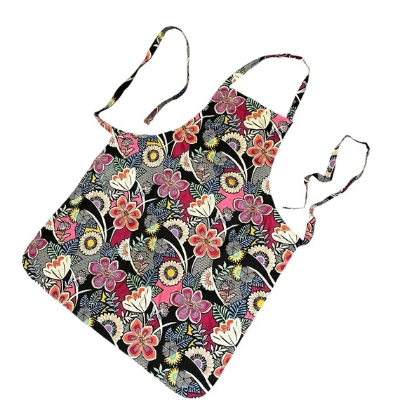 Vera Bradley Lanai Floral Kitchen Apron 100% cotton colorful bbq cooking - Picture 3 of 11